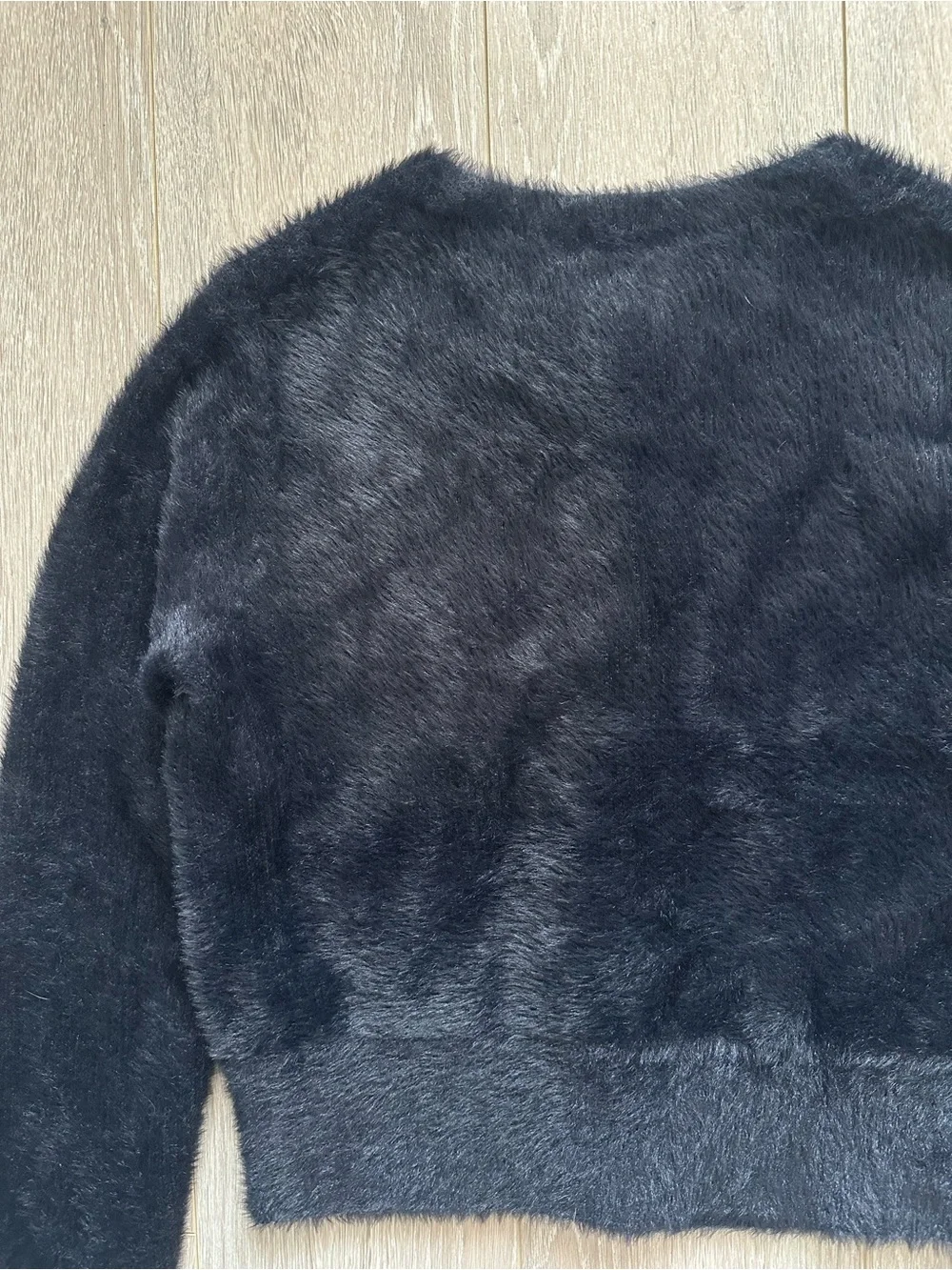 Vince Eyelash Cardigan Fuzzy Knit Button Front Long Sleeve Black Sz M